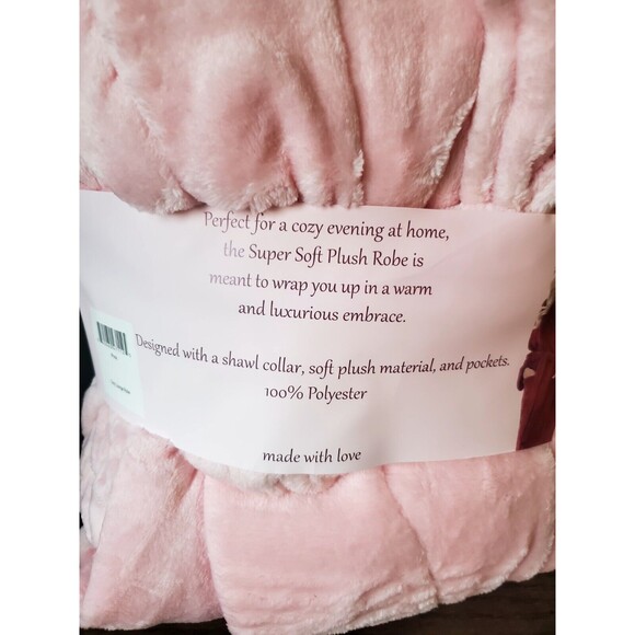 White Mark Women's Pink Plus Size 2X/3X Super Soft Cozy Lounge Robe New - Picture 5 of 7